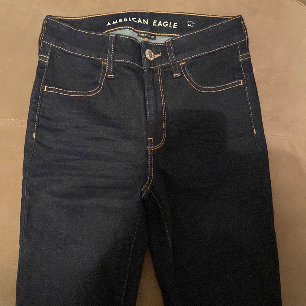 American Eagle Dark Blue High-Rise Jeggings, Size 4R